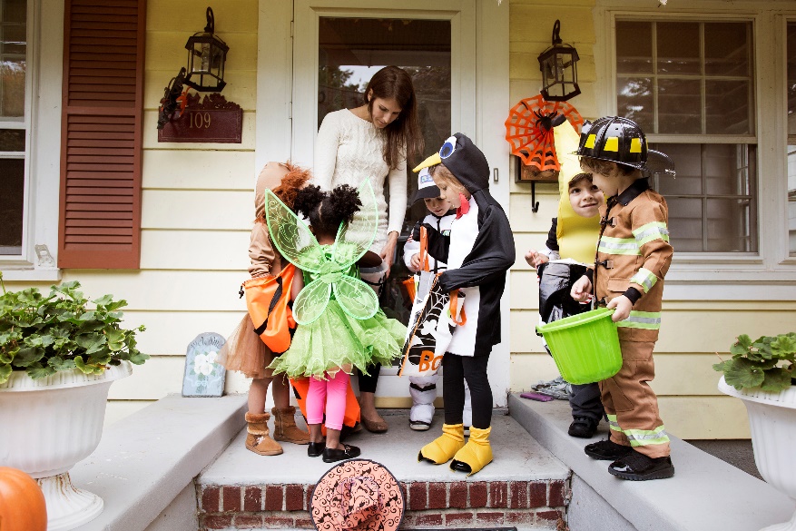 Trick or treating children